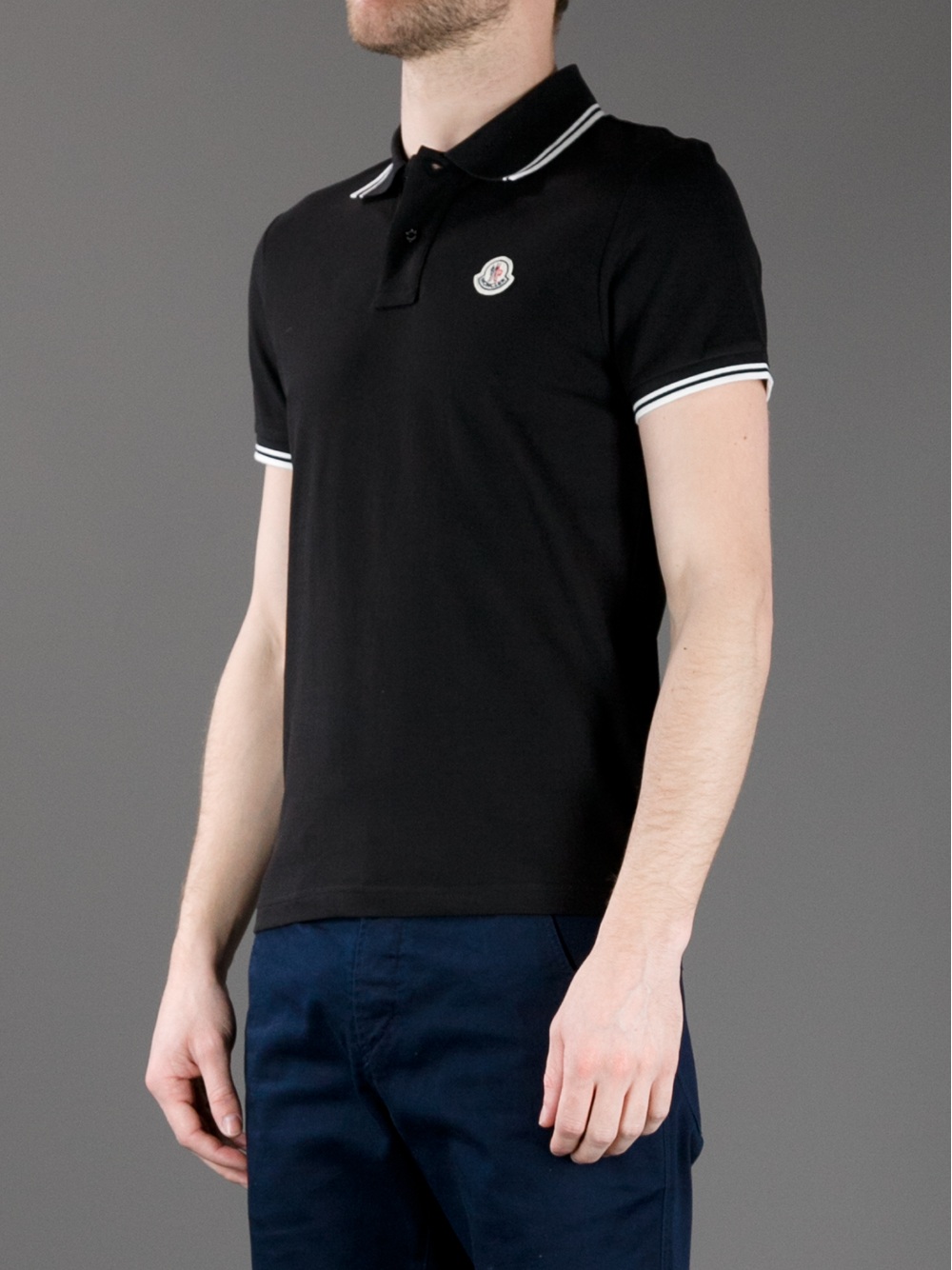 Moncler Polo Shirt in Black for Men - Lyst
