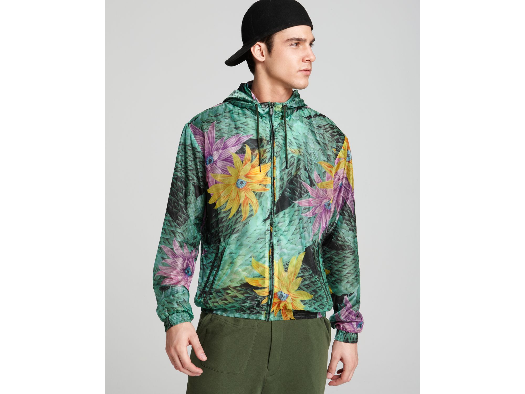 adidas floral windbreaker