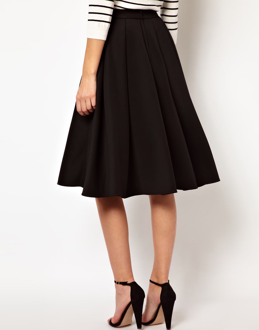 ASOS Collection Full Midi Skirt with Box Pleats in Emerald (Green) - Lyst