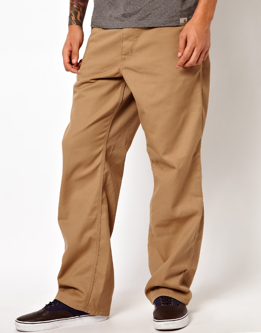 Carhartt Simple Loose Chinos in Beige (Brown) for Men | Lyst