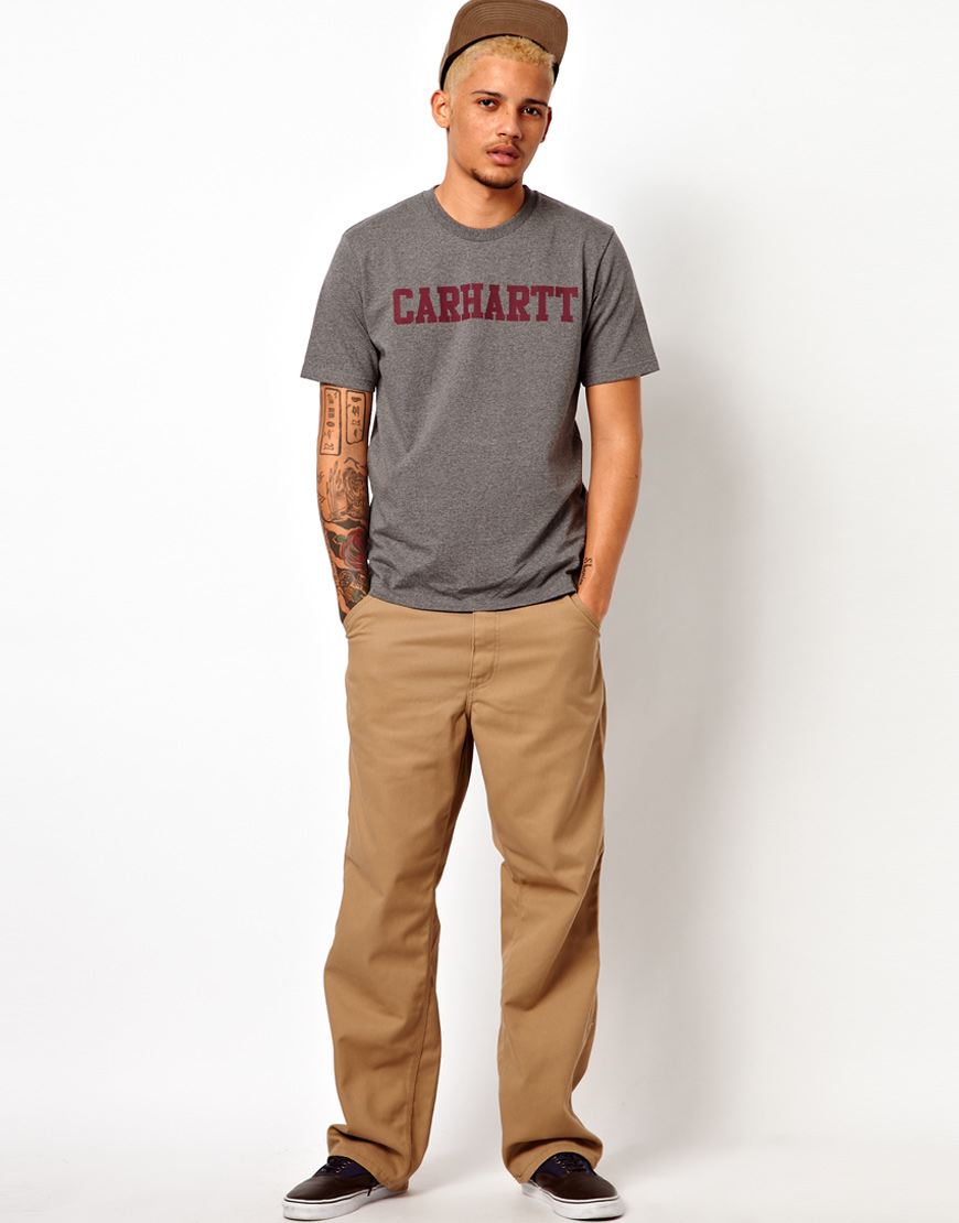 Carhartt Simple Loose Chinos in Brown for Men | Lyst