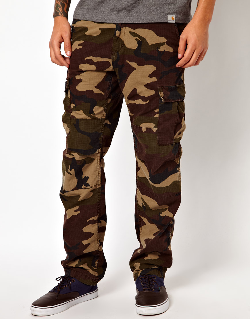 Carhartt Cargo Trousers Aviation Slim Camo Ripstop in Green (Natural ...