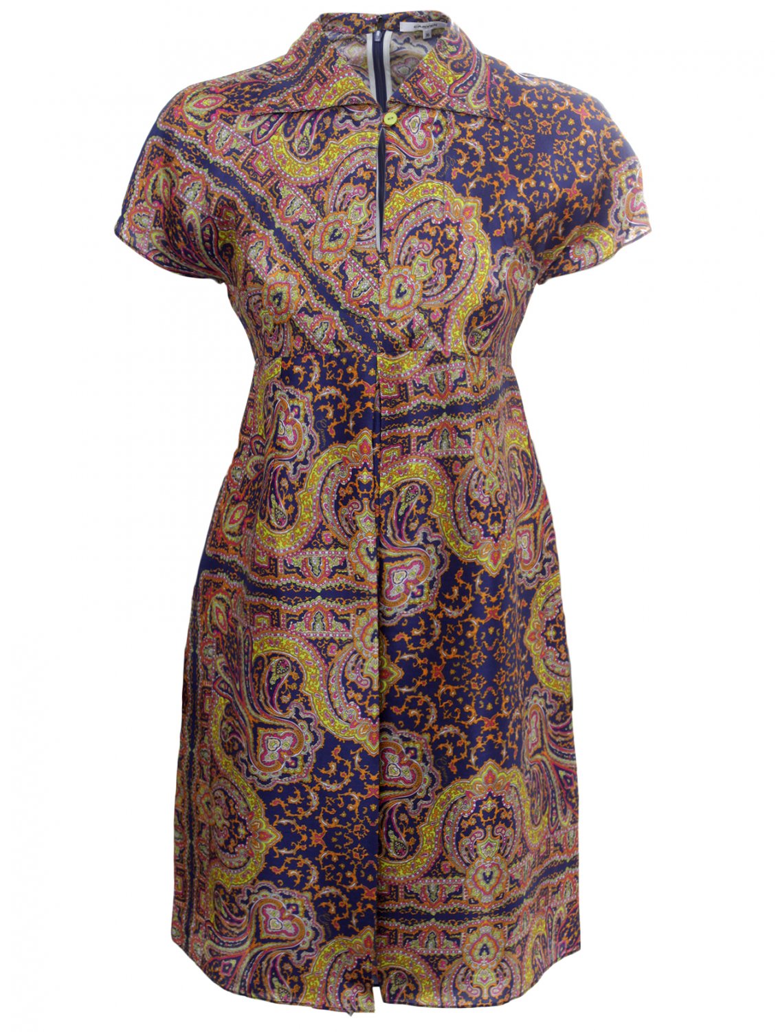 Carven Paisley Collared Silk Dress in Multicolor | Lyst