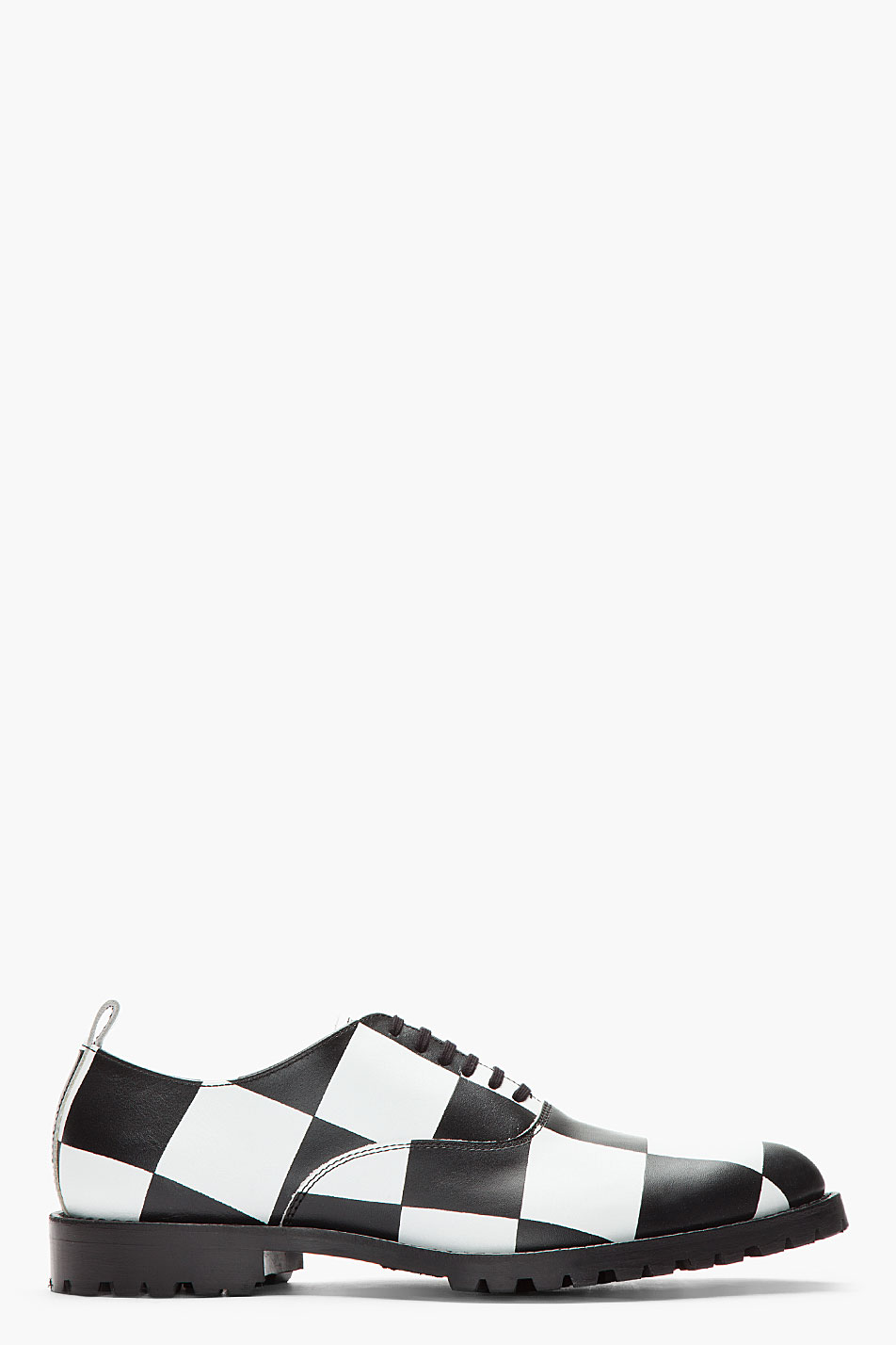 Comme des Garçons Black White Checkerboard Leather Oxfords for Men - Lyst