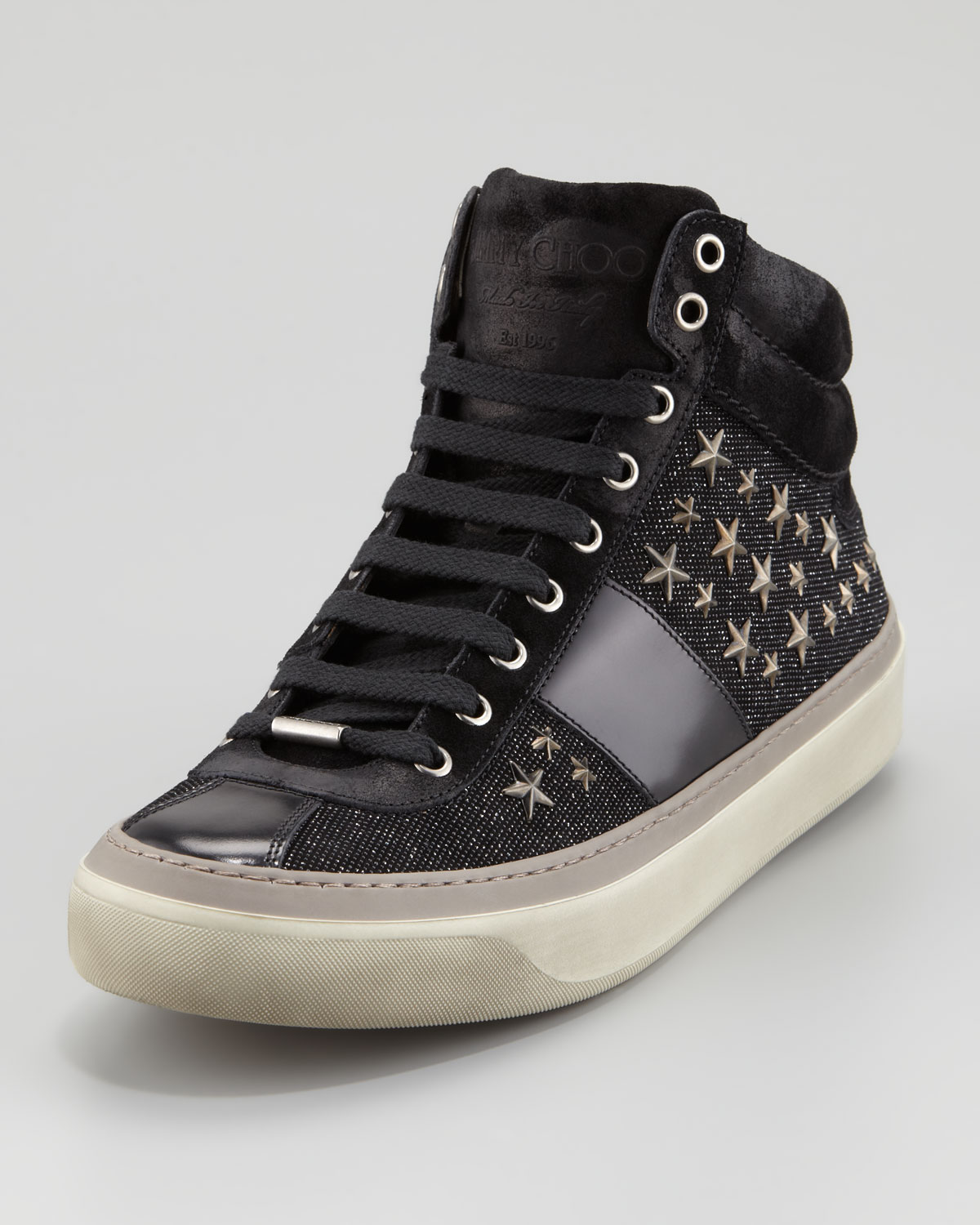 Download Jimmy choo Star-studded Hi-top Sneaker in Black for Men ...