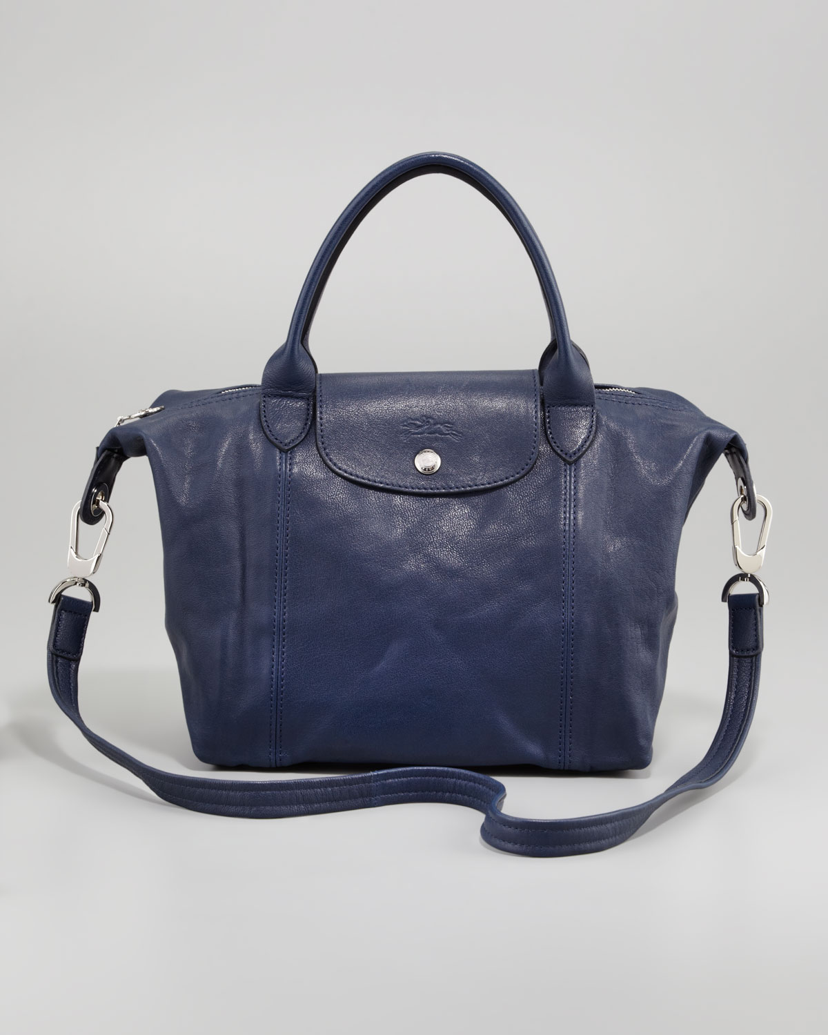 Lyst Longchamp Le Pliage Cuir Small Handbag In Blue Gallery