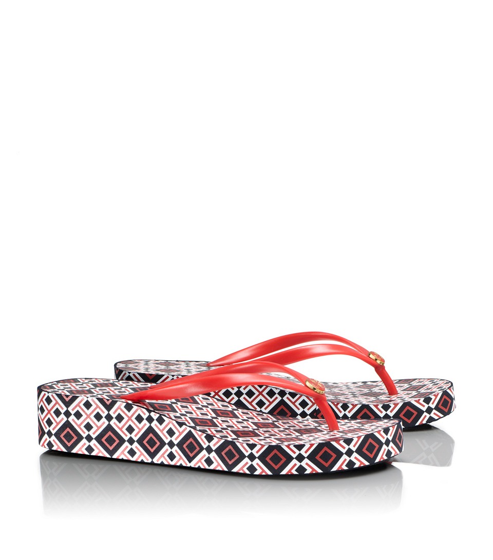 tory burch red flip flops