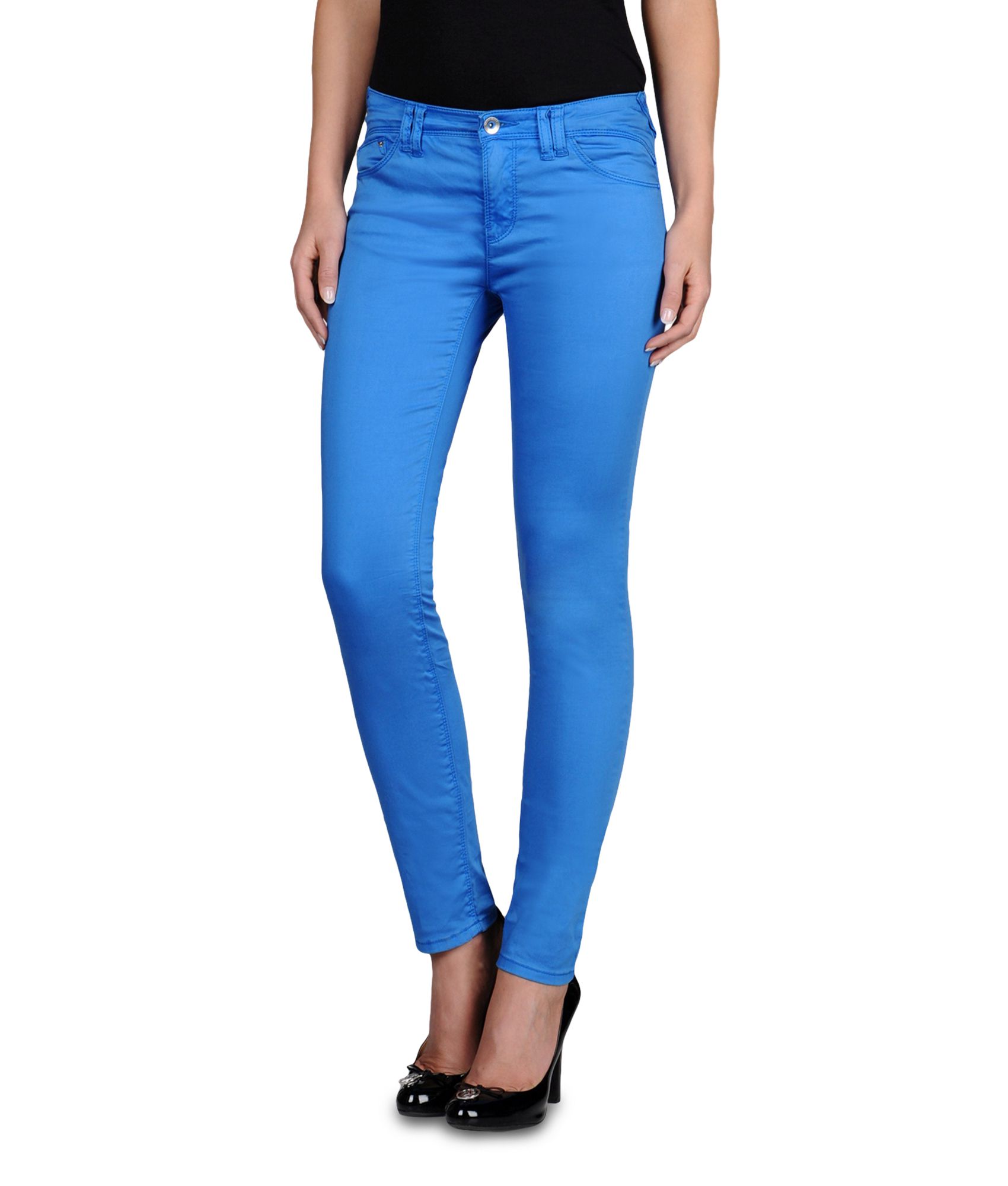 Lyst - Armani jeans Slim Fit Jeans Vintage Look Stretch Satin in Blue