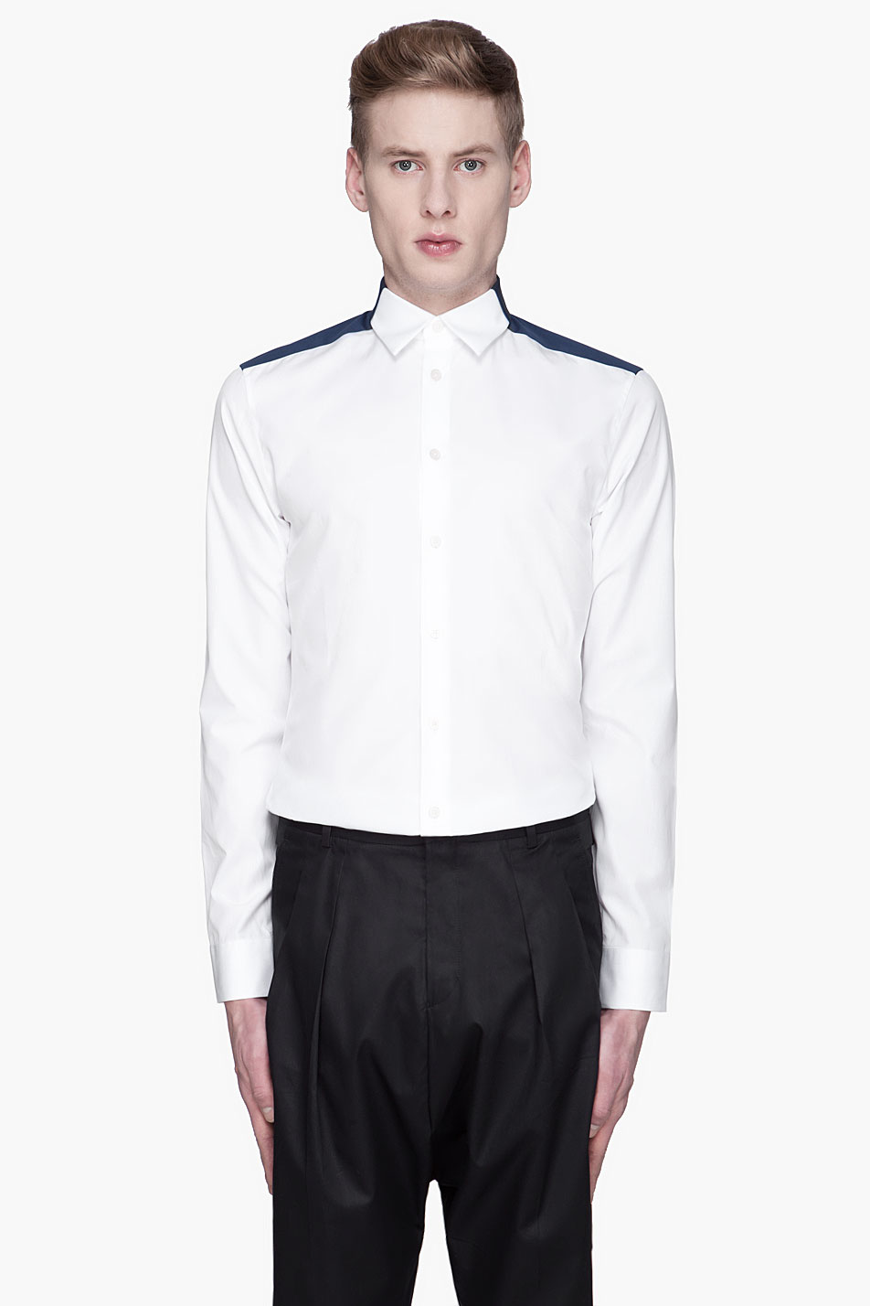 Lyst - Givenchy Contrast Dress Shirt in White for Men