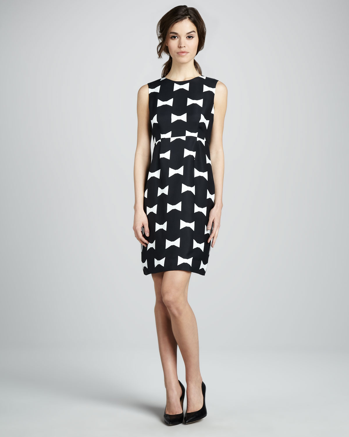 Kate Spade Cora Bowprint Dress in Black/Cream (Black) Lyst