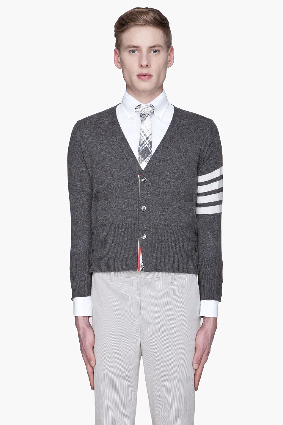 charcoal grey cashmere cardigan