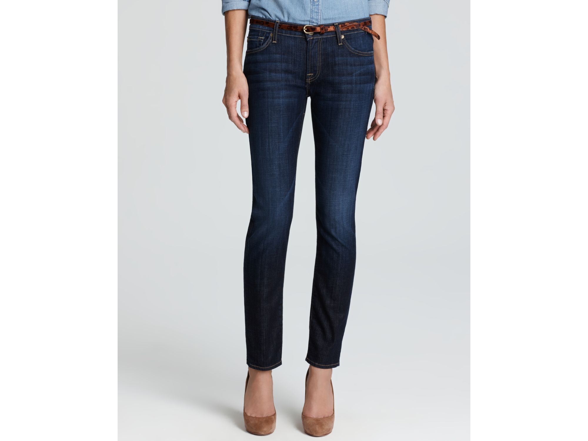 7 For All Mankind Jeans The Slim Cigarette In Los Angeles Dark Blue