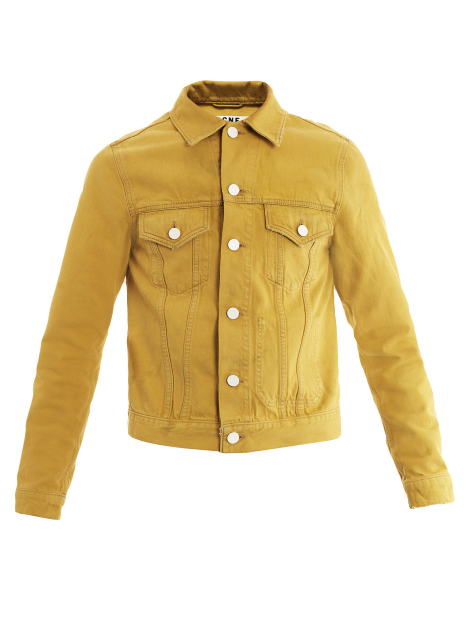 Acne Studios Jam Overdyed Denim Jacket in Yellow for Men (denim) | Lyst