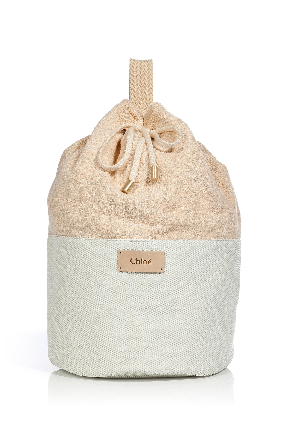 Chloé Creampowder Terrycloth Cottonblend Beach Bag in Natural | Lyst