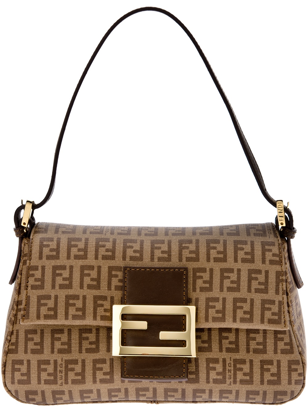 Fendi Logo Shoulder Bag in Brown Lyst