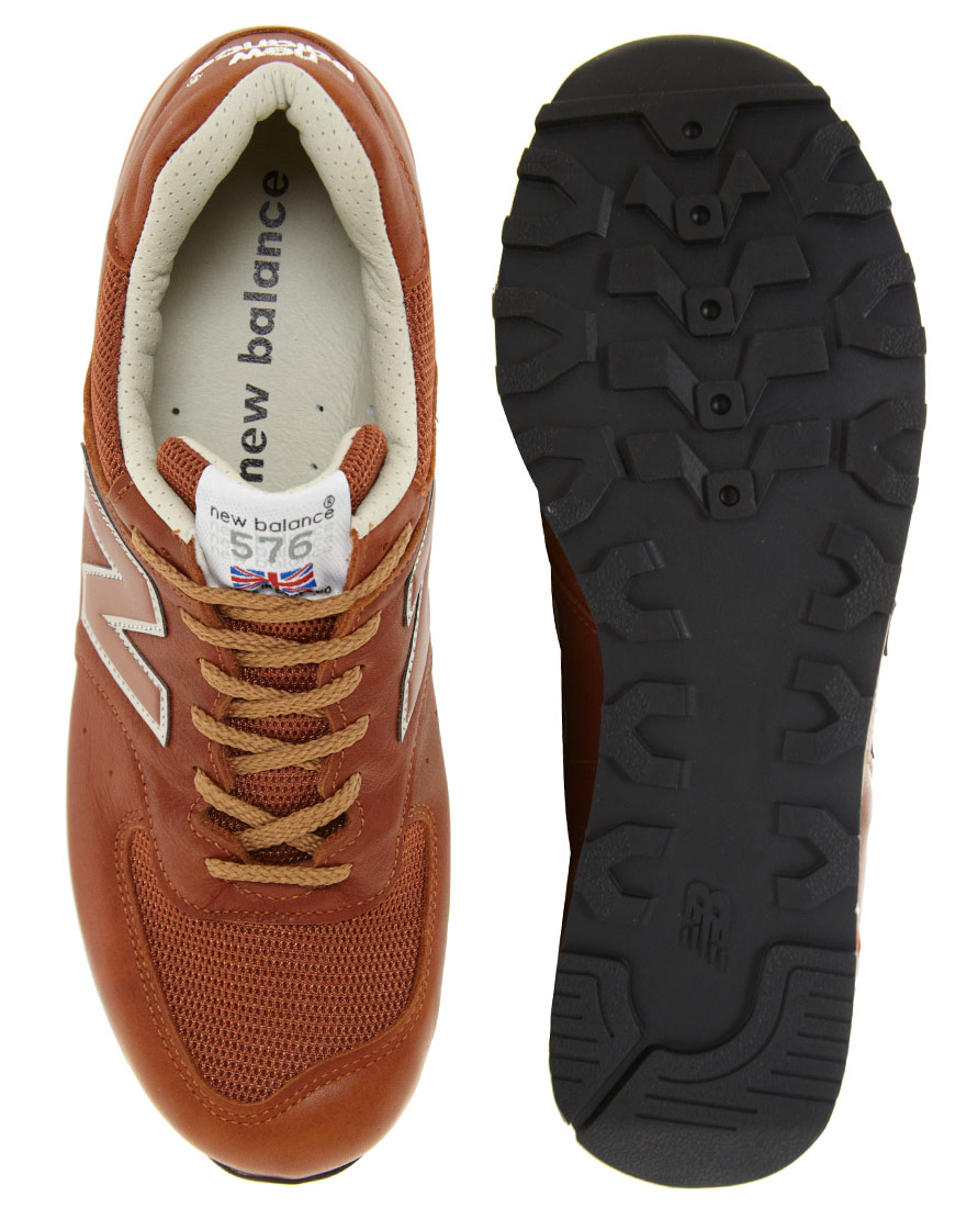 Útil Chelín tobillo New Balance 576 Made in England Leather Trainers in Brown for Men | Lyst