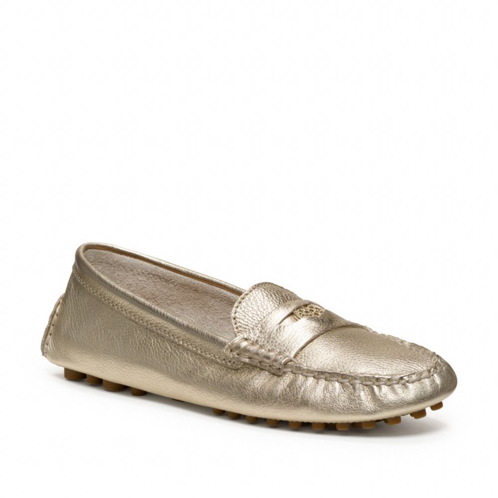 silver coach loafers