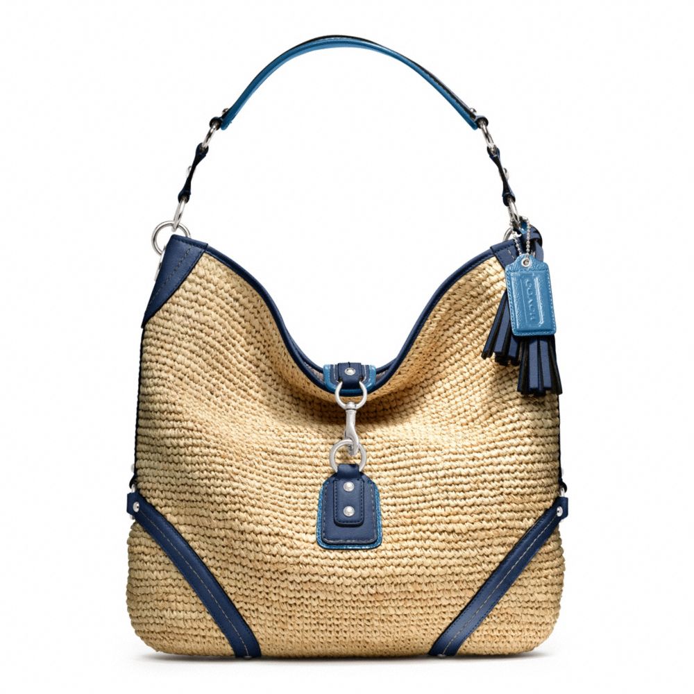 COACH Straw Dogleash Hobo in sv/Natural/Navy (Blue) Lyst