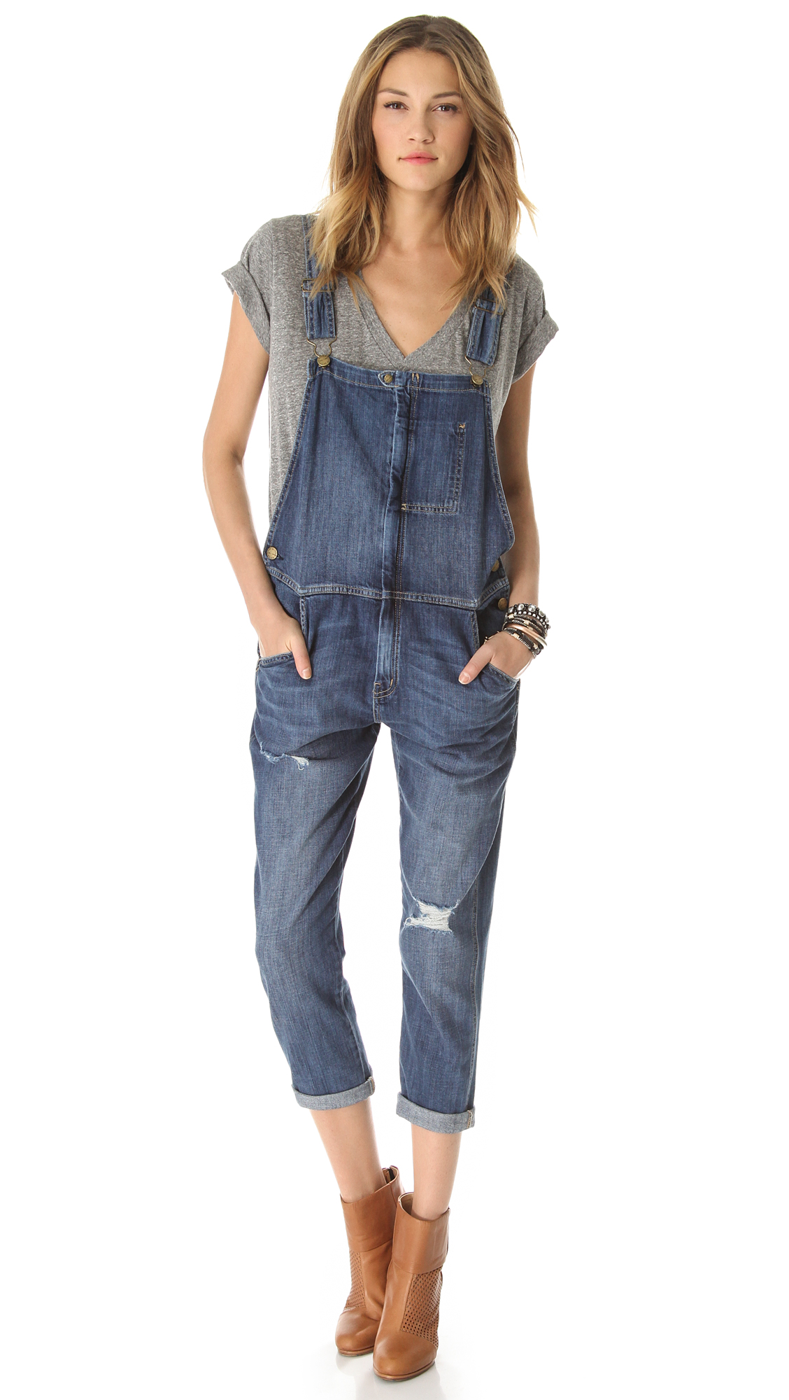 Current/Elliott The Ranch Hand Overalls in Blue | Lyst