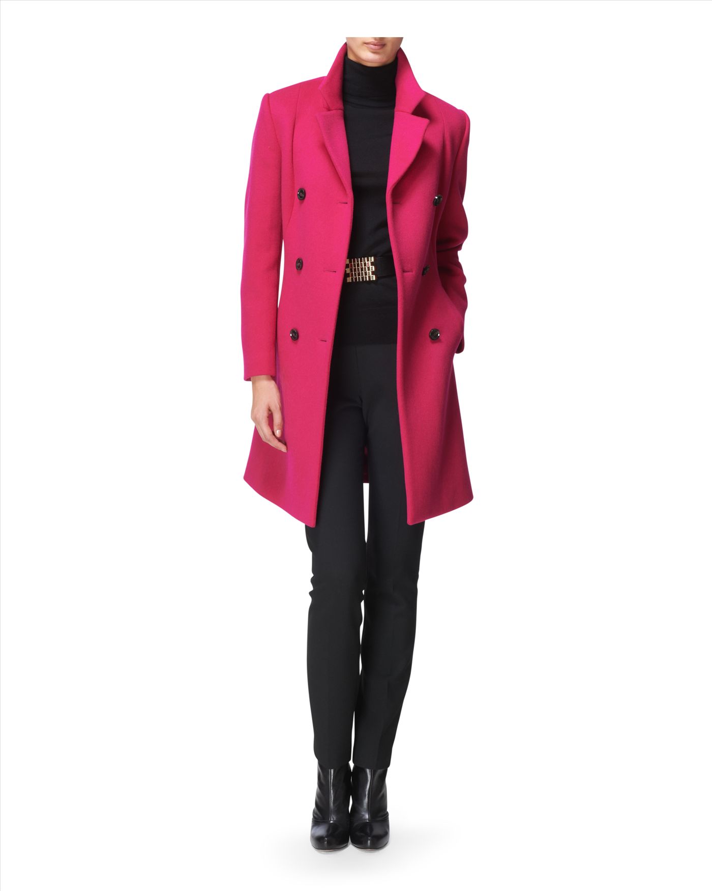 Lyst Jaeger Denevre Db Wool Aline Swing Coat in Pink