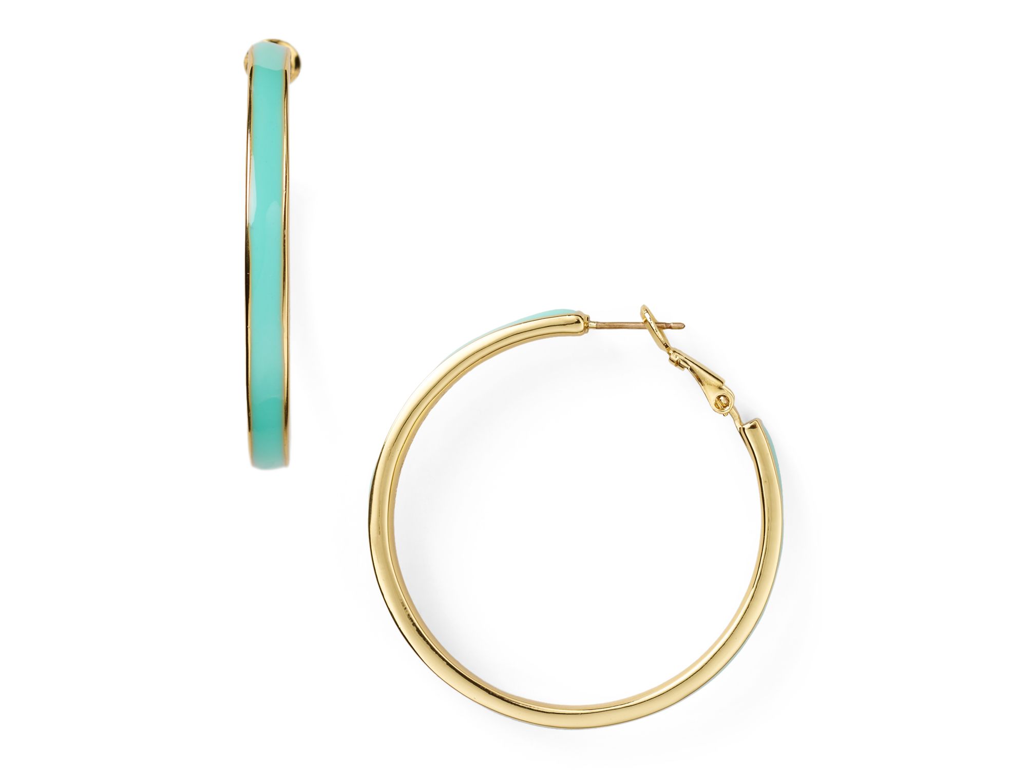 Lyst Kate Spade New York Bar None Hoop Earrings in Green