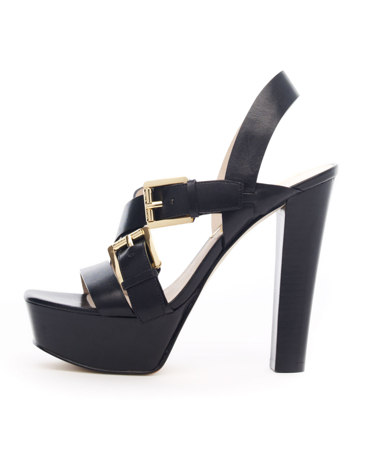 Michael Kors Josephine Leather Platform Sandal in Black - Lyst