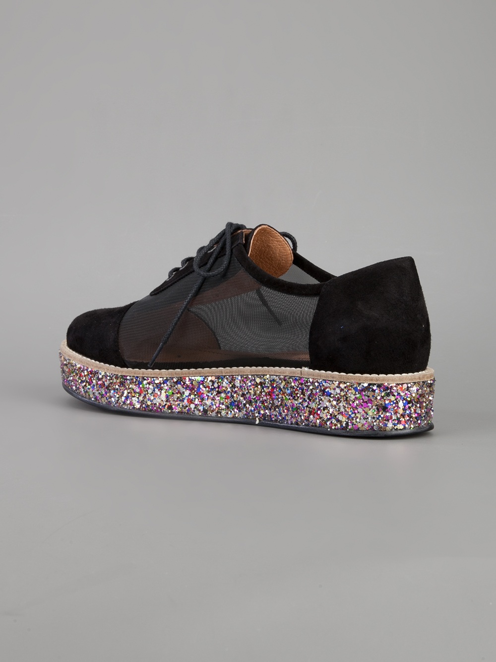 Minimarket Glitter Platform Shoe in Black | Lyst
