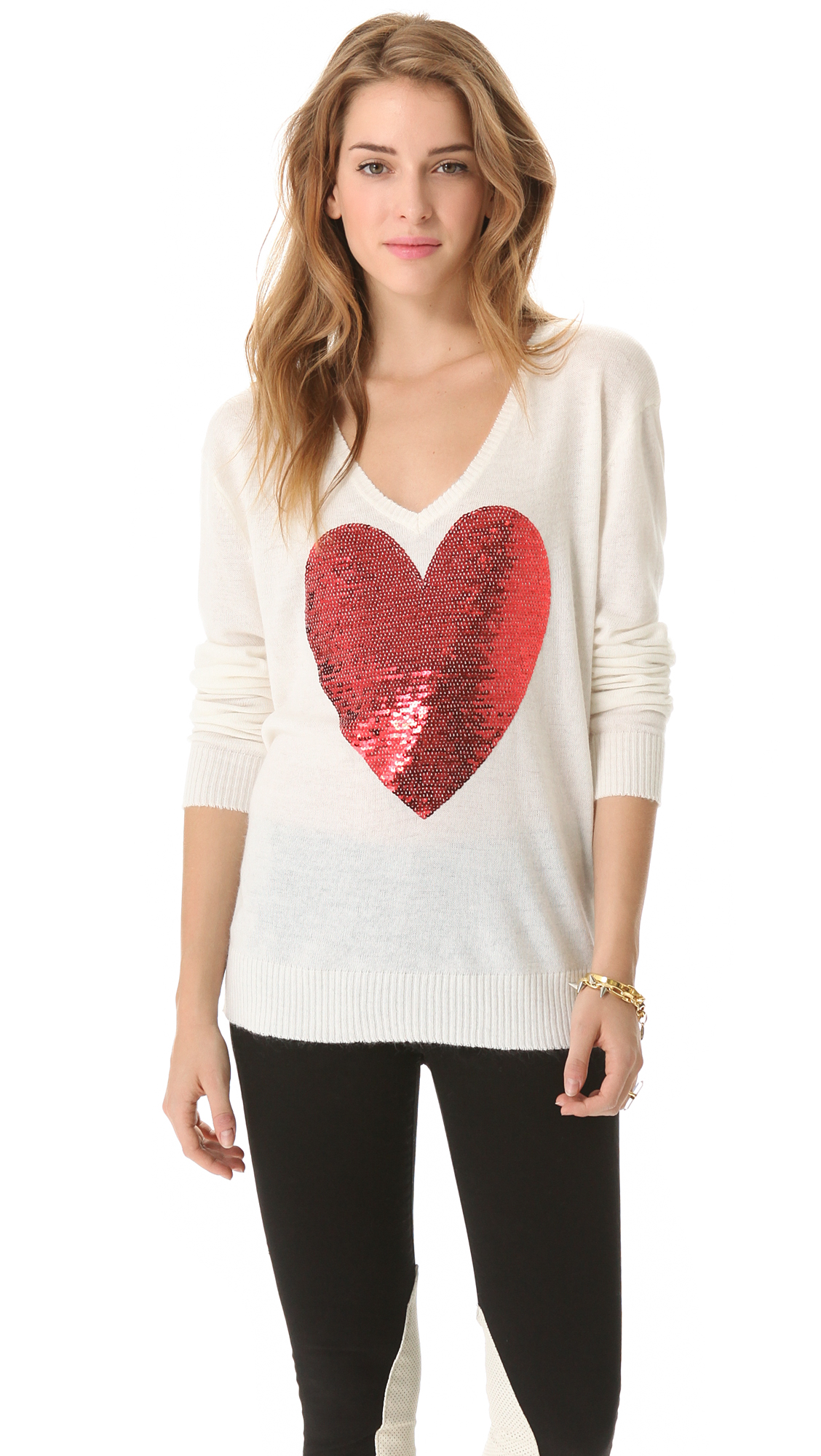 sequin heart sweater
