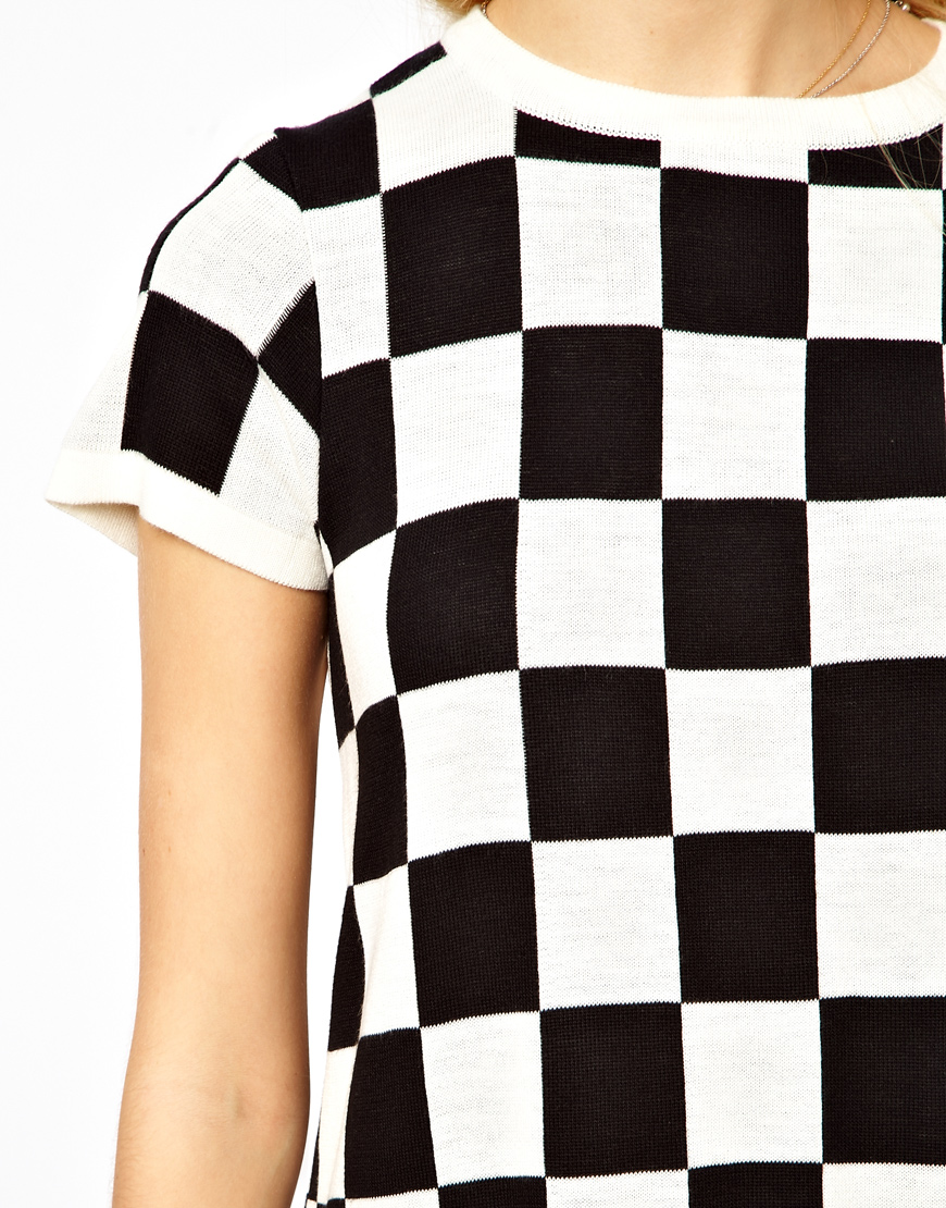 checkered t shirt dress