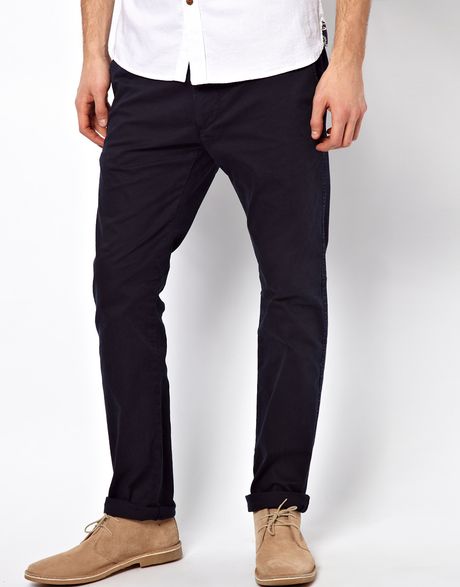 Diesel Chinos Chi Tight Slim Fit Washed in Blue for Men (navy) | Lyst