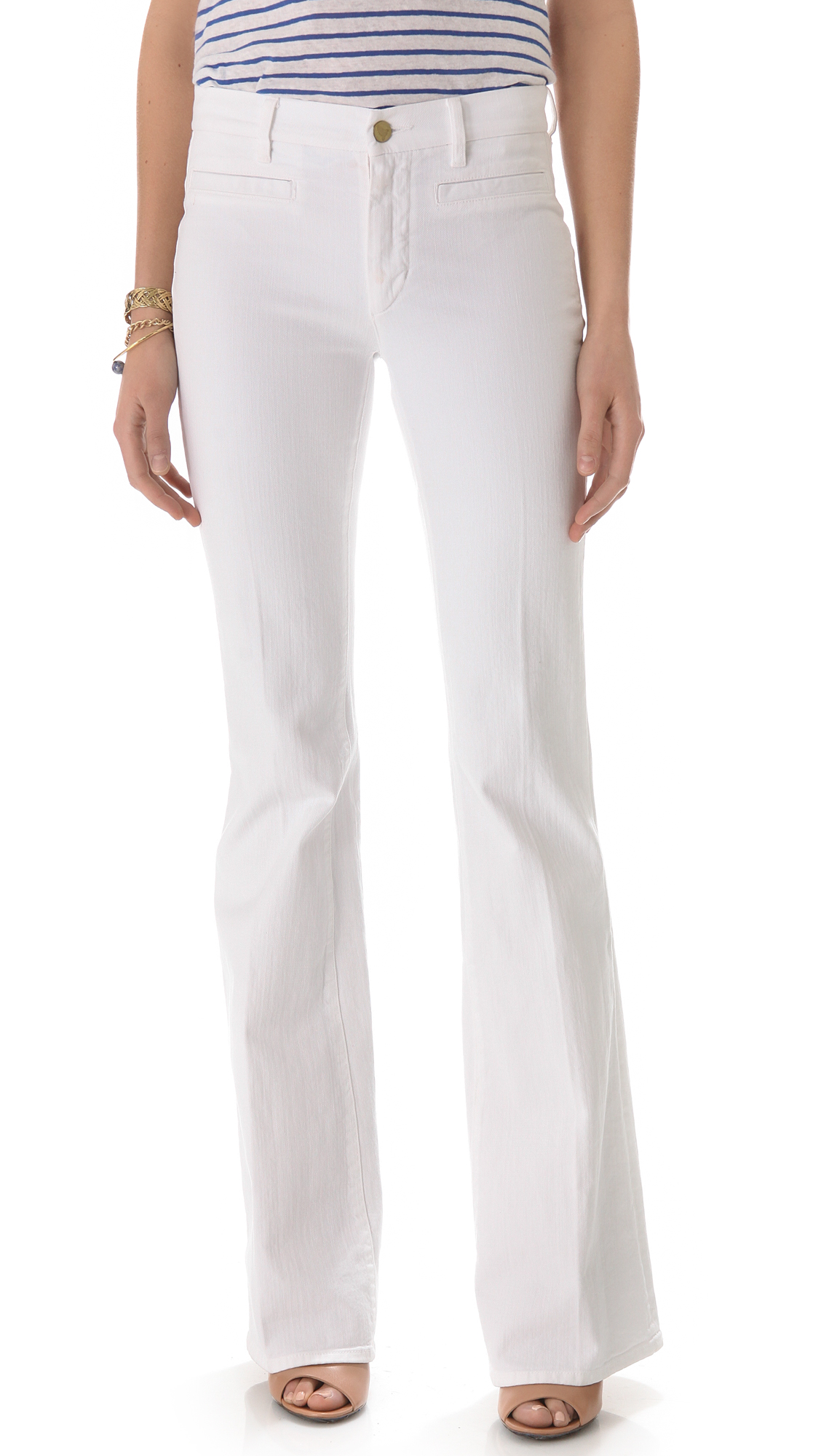 M.i.h Jeans Denim Marrakesh Kick Flare Jeans in White | Lyst