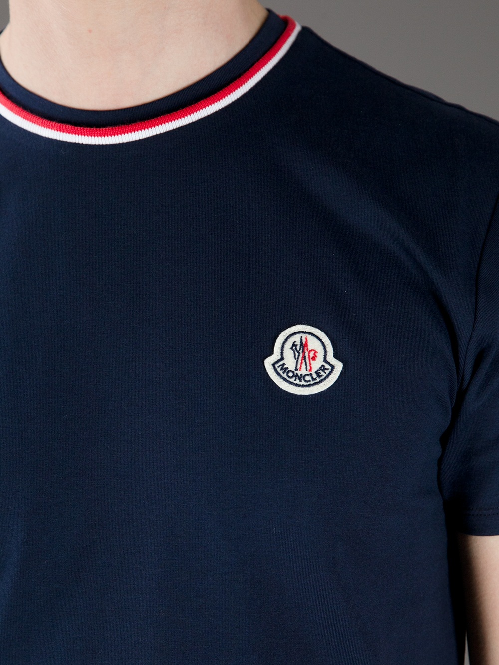 Moncler Crew Neck T-shirt in Blue for Men - Lyst