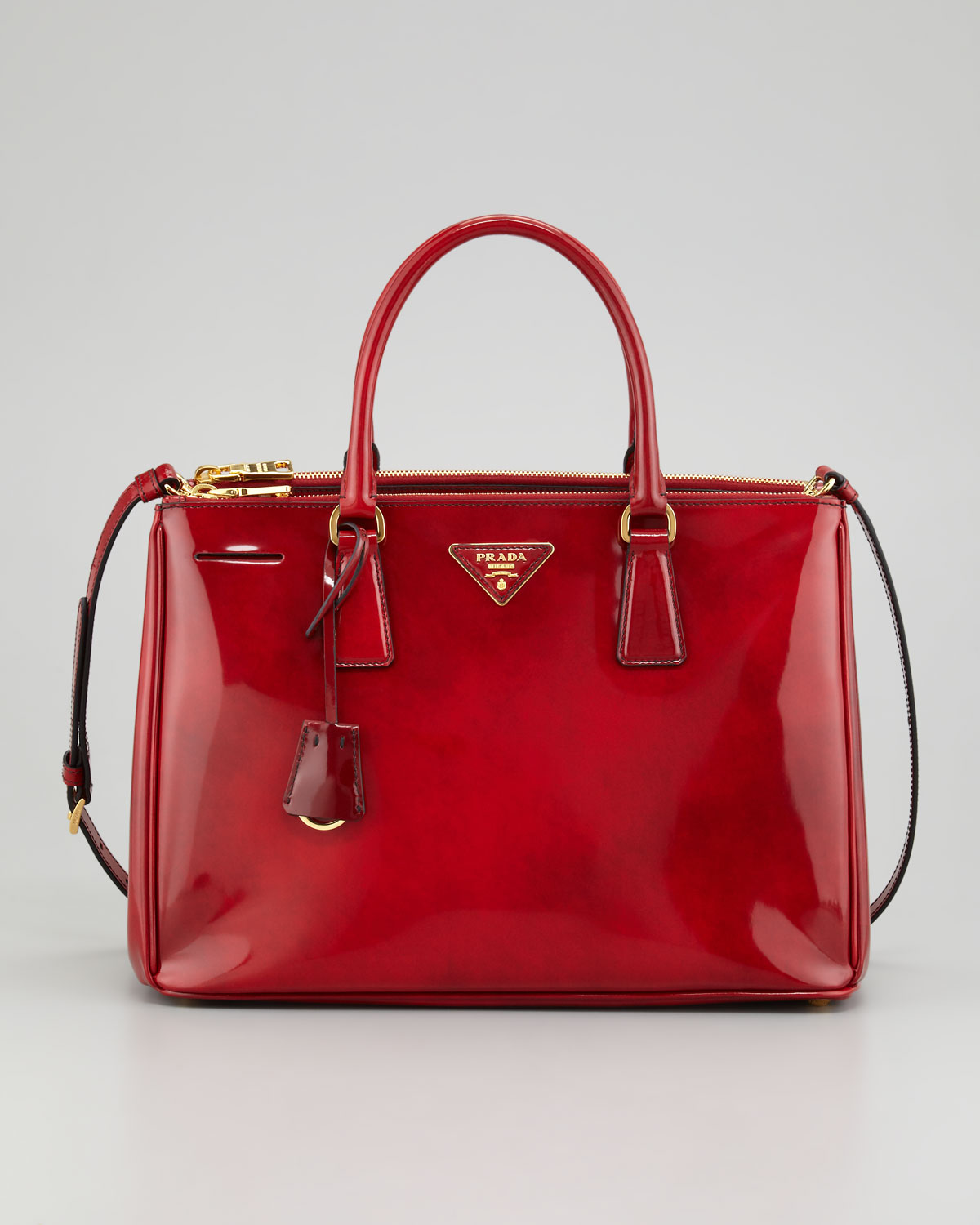 Prada Double Zip Tote Bag in Red - Lyst