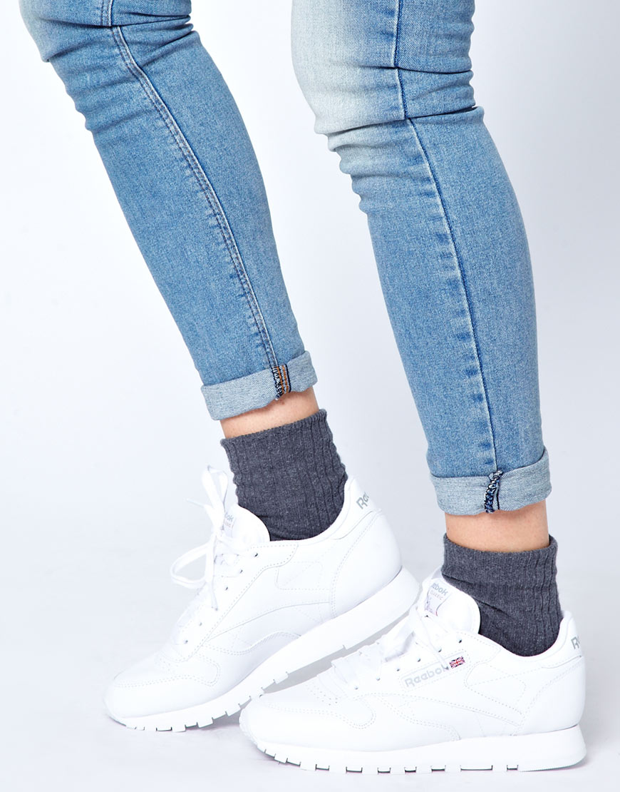 reebok classic white leather sneakers