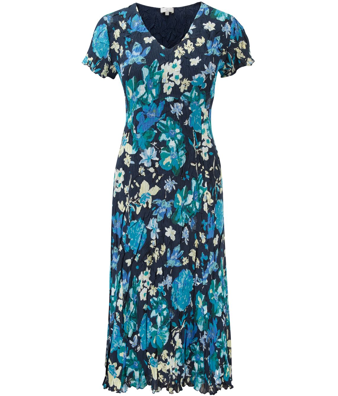 Cc Multicoloured Floral Crinkle Dress in Blue (Multi-Coloured) | Lyst