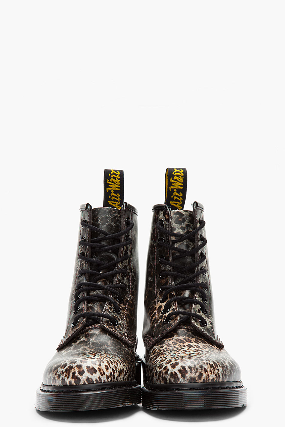 Dr. Martens Leopard Print Leather Boots - Lyst