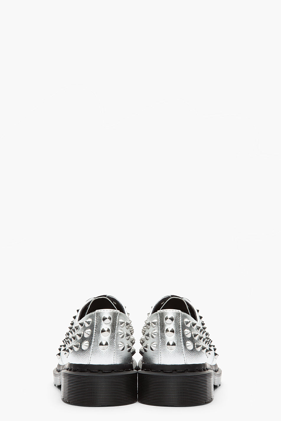 Dr. Martens Metallic Silver Studded 3eye Harlen Shoes | Lyst