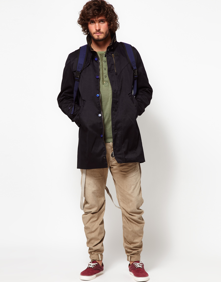 G-Star RAW Trench Coat Doonray Dock Twill in Navy (Blue) for Men | Lyst