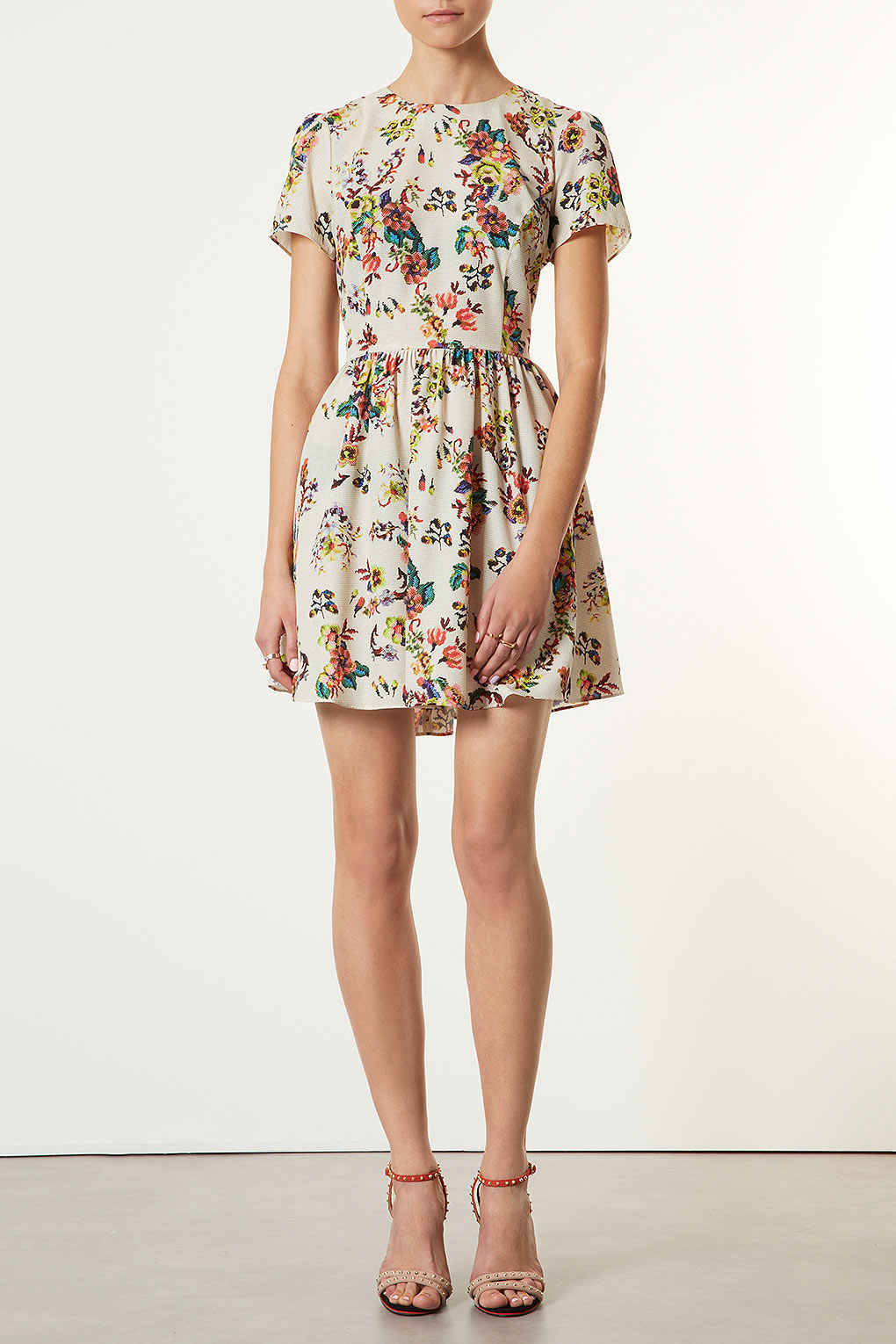 Floral Tapestry Dress in Cream (White) Lyst