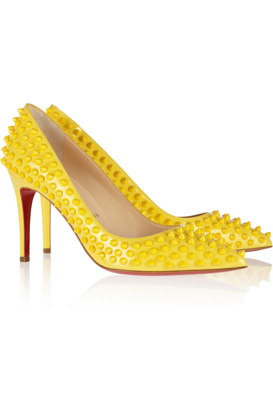 Christian louboutin Pigalle Spikes 85 Patentleather Pumps in ...  