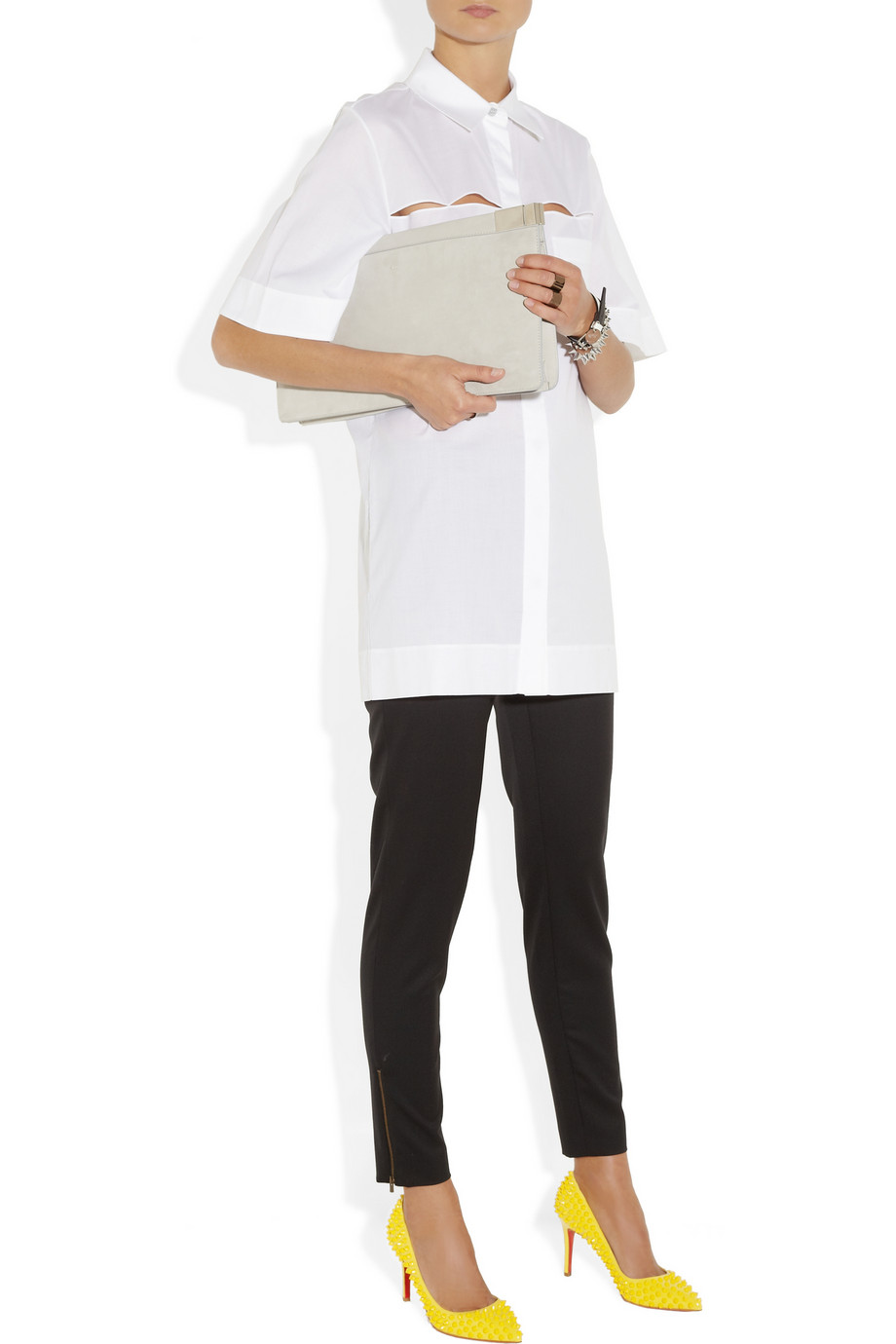 Christian louboutin Pigalle Spikes 85 Patentleather Pumps in ...  