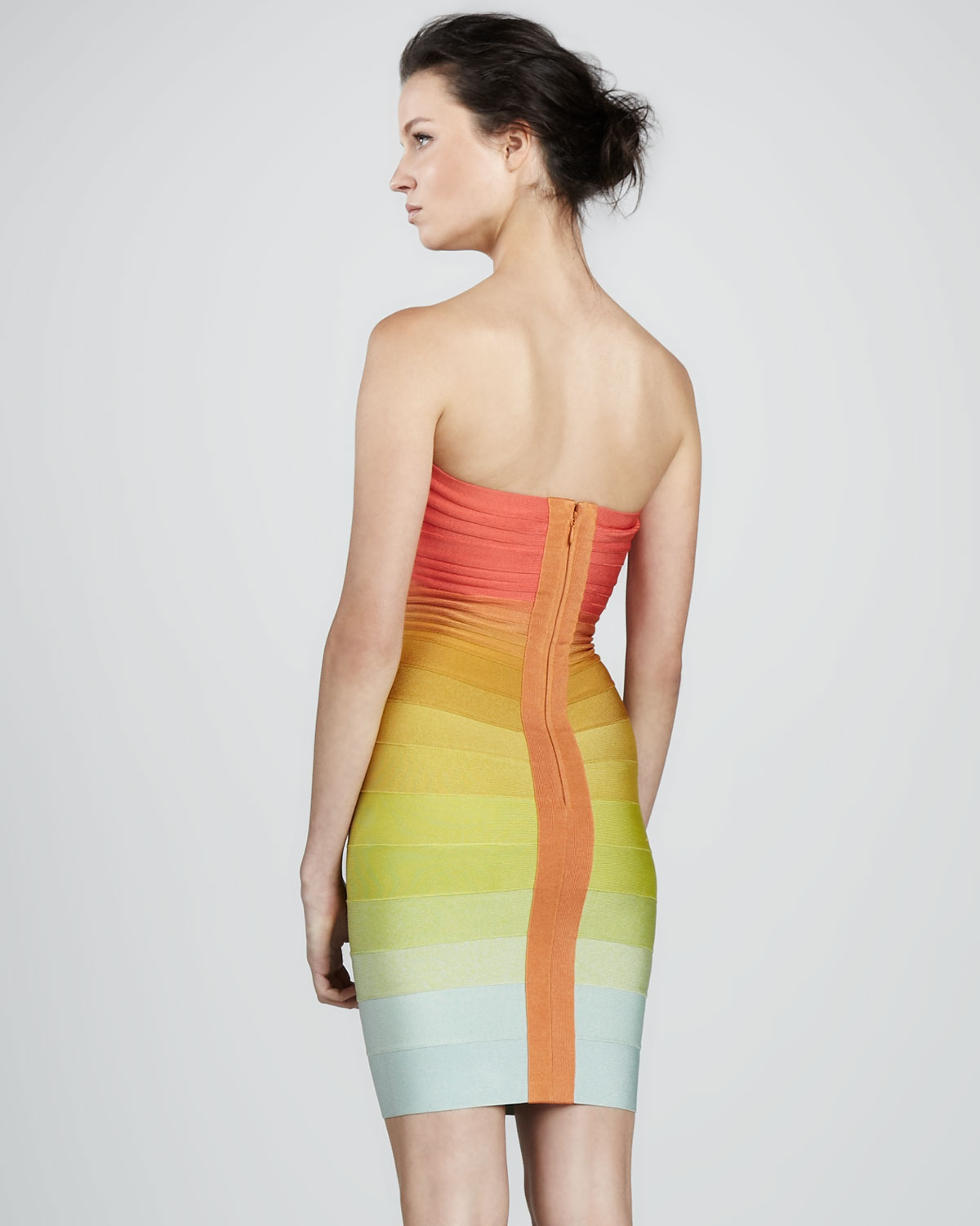 herve leger rainbow dress