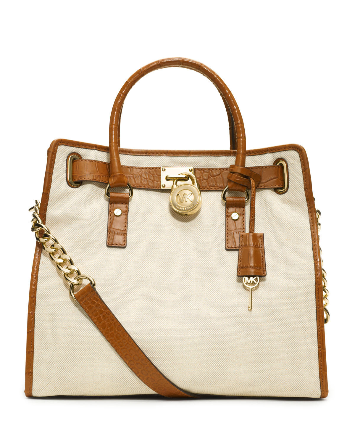 Michael Kors Large Hamilton Canvas Tote in Natural - Lyst