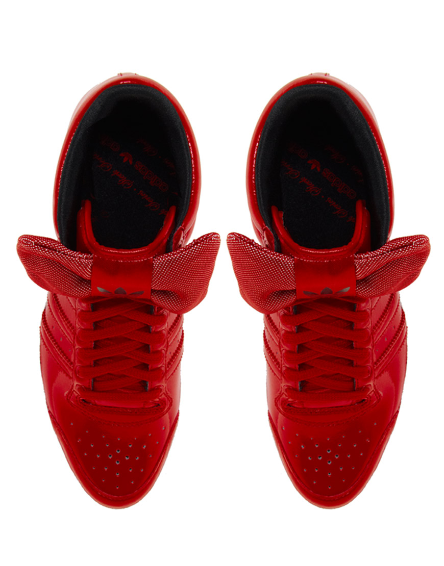 bright red trainers