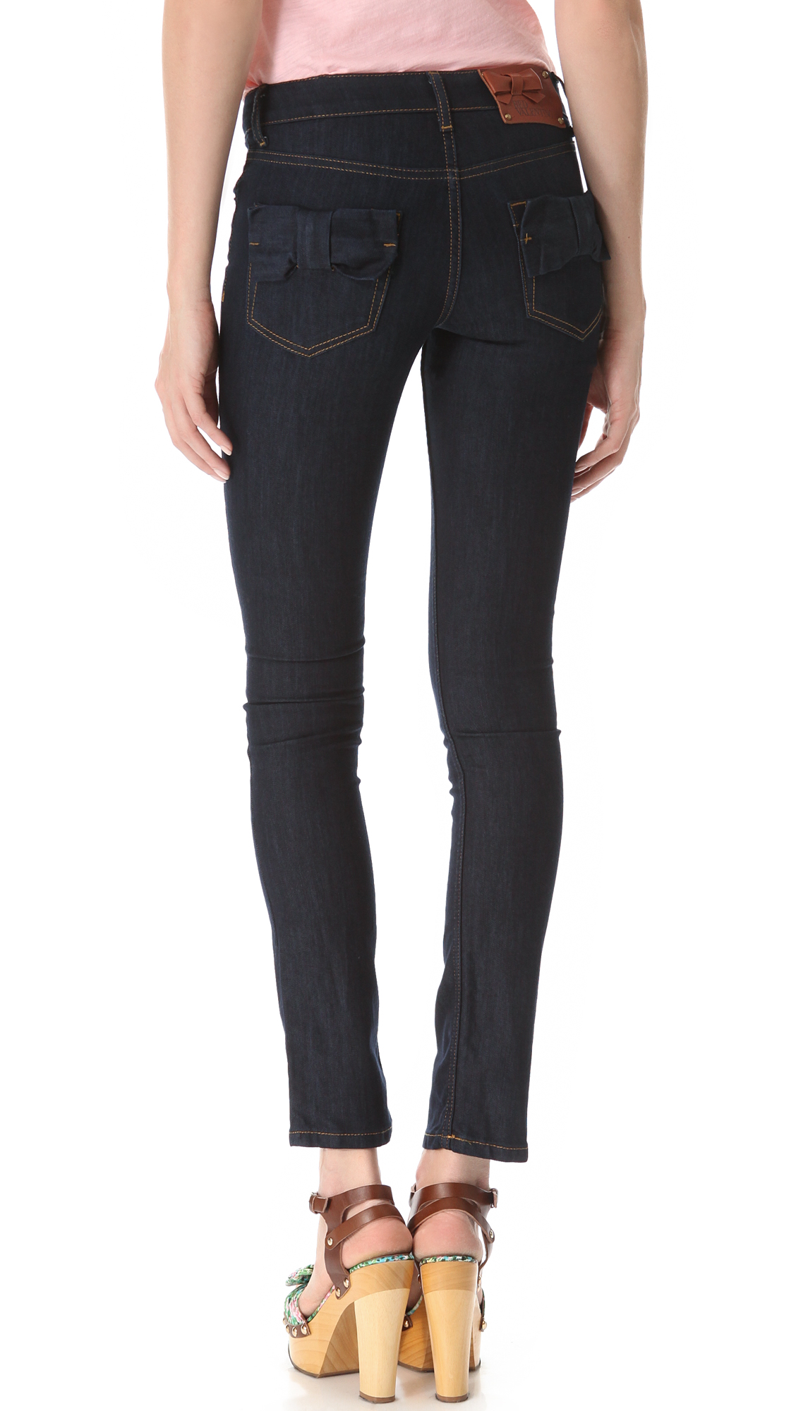 RED Valentino Bow Pocket Jeans in Blue |