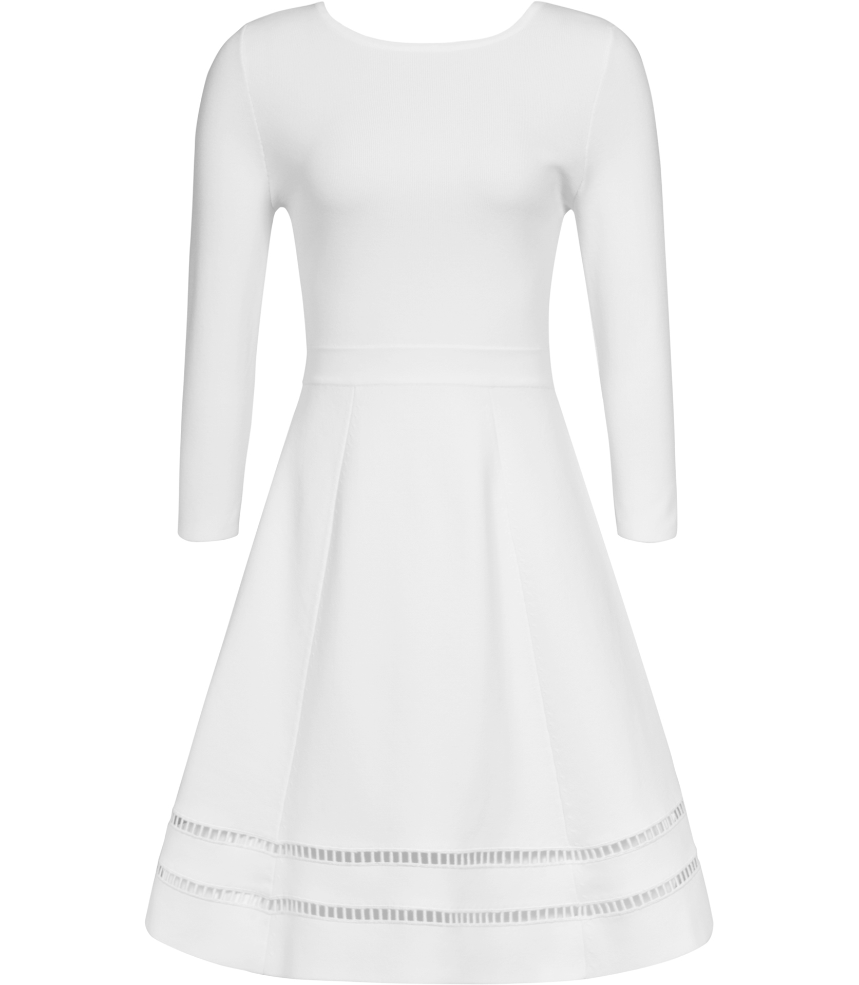 Reiss Didsbury Knitted Fit and Flare Dress in White - Lyst