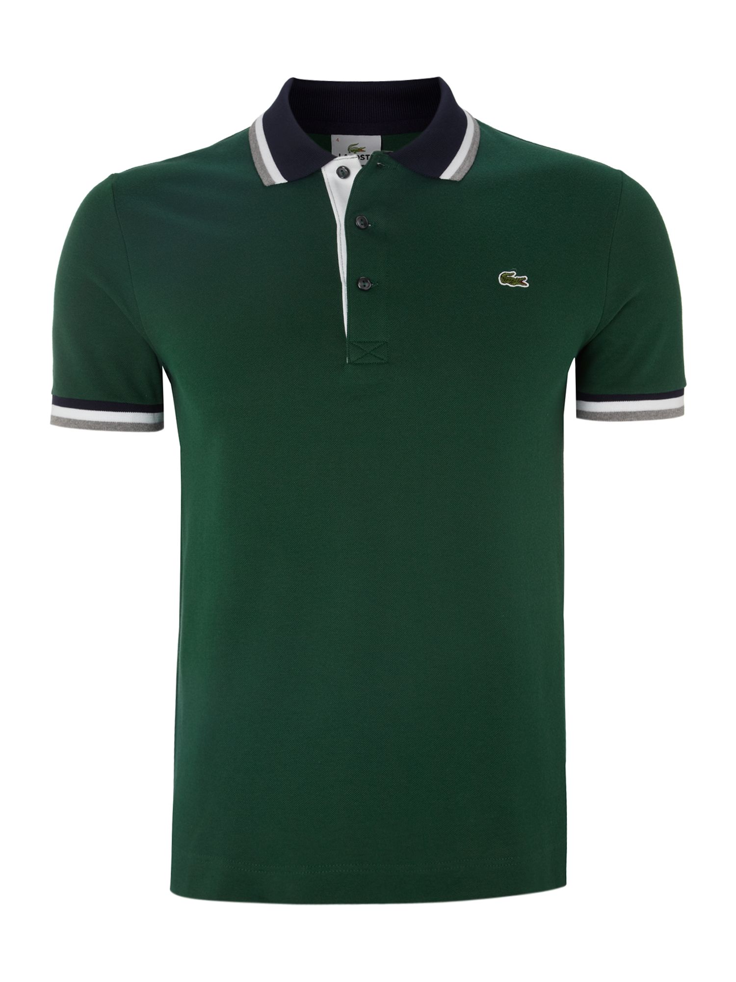 Lacoste Tipped Polo Shirt in Green for Men (black) | Lyst