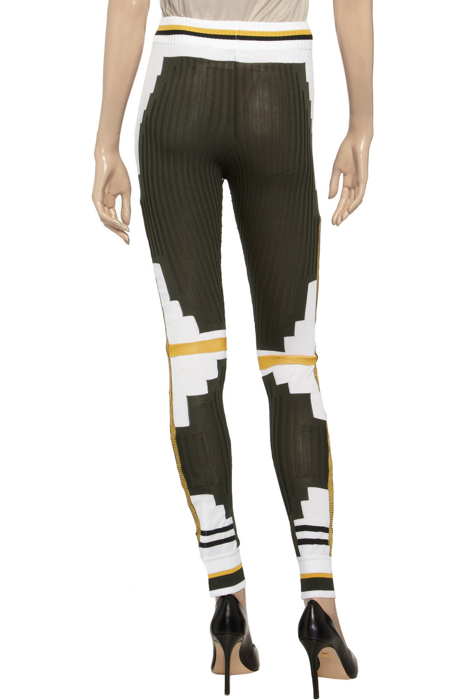 Alexander Wang Patchwork Stretch Knit Leggings in Gray - Lyst