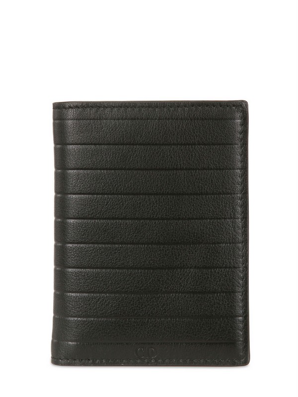 Lyst - Dior Homme Pleated Soft Leather Compact Wallet in Black for Men