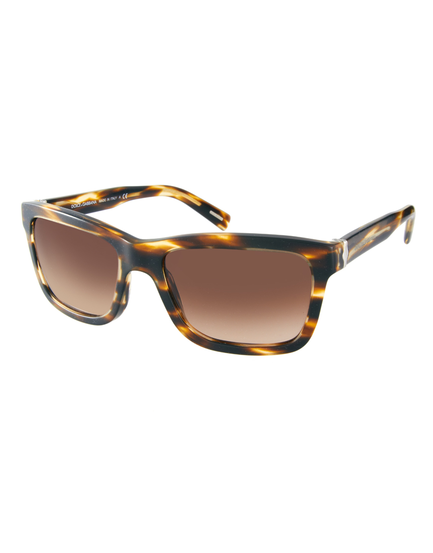 Dolce & Gabbana Wayfarer Sunglasses in Brown for Men - Lyst